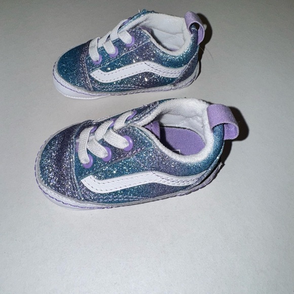 Vans Old Skool sneakers / baby / purple and blue sparkles / size 1 / EUC - Picture 3 of 5